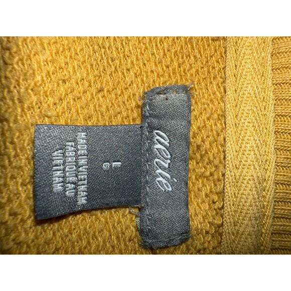 Aerie Oversized Crewneck Sweatshirt Wildflower Graphic Mustard Yellow Pullover L - Picture 7 of 9